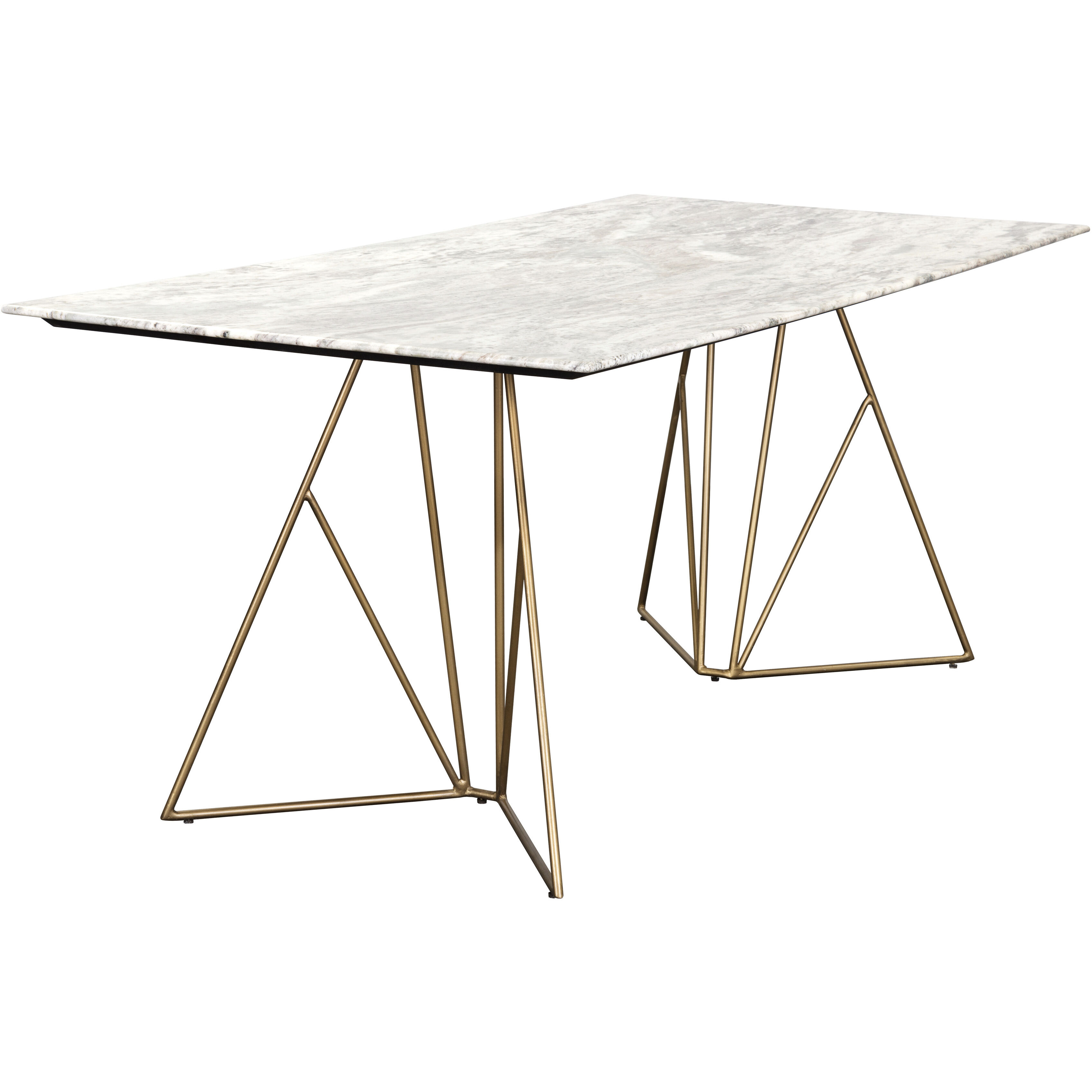 Ursula 78 X 36 inch Cappuccino / Antique Brass Dining Table